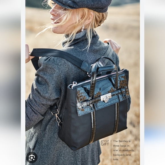 Brighton Bentley Convertible Backpack in black.  main image 11